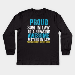 proud son in law of awesome mom in law Kids Long Sleeve T-Shirt